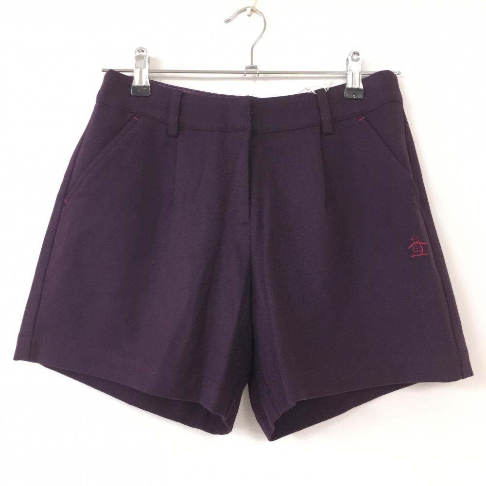 【新品】60％OFF～Munsingwear マンシングウェア ショートパンツ ダークパープル 裏地付 レーヨン混 レディース 9 ゴルフウェア