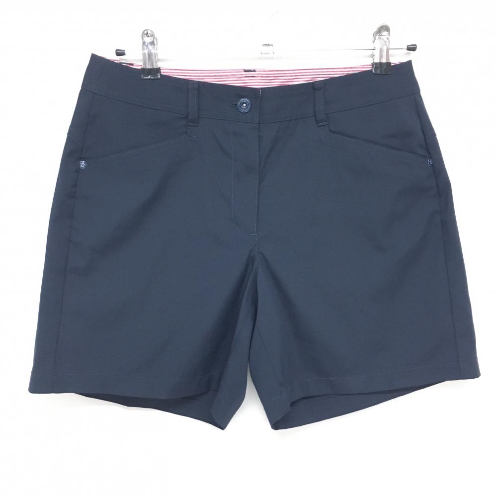 【超美品】マンシングウェア ショートパンツ ネイビー ストレッチ ロゴ刺しゅう レディース 11 ゴルフウェア Munsingwear