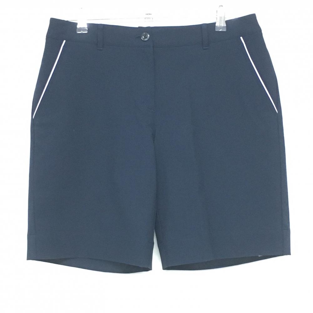 【超美品】マンシングウェア ショートパンツ ネイビー×パープル ロゴ刺しゅう SAITO FACTORY レディース 13 ゴルフウェア Munsingwear
