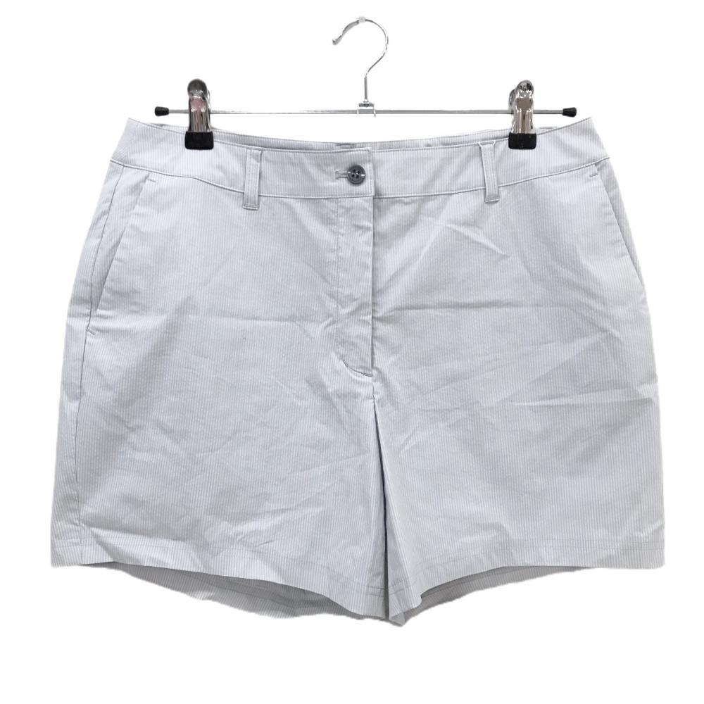 【新品】マンシングウェア ショートパンツ グレー 細ストライプ クール UVカット レディース 15 ゴルフウェア 大きいサイズ Munsingwear