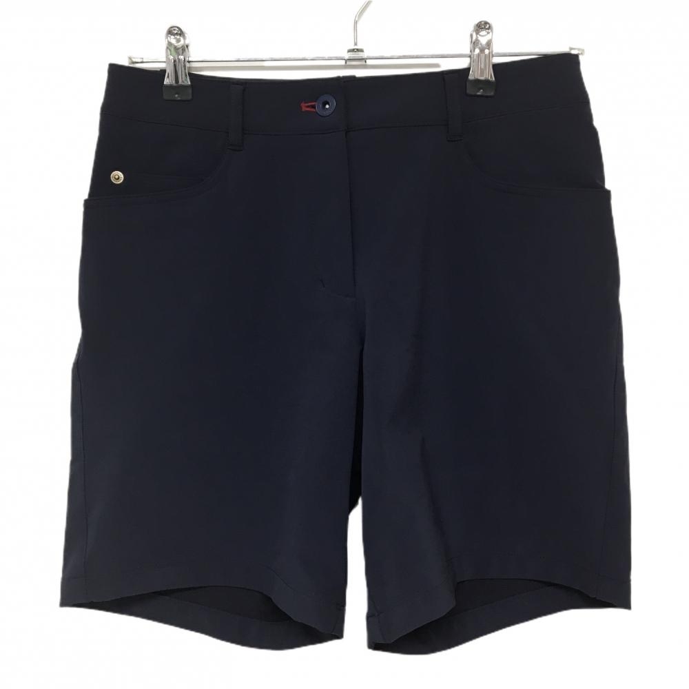 マンシングウェア ナイロンハーフパンツ ネイビー 無地 ロゴ刺しゅう ストレッチ  レディース L ゴルフウェア Munsingwear