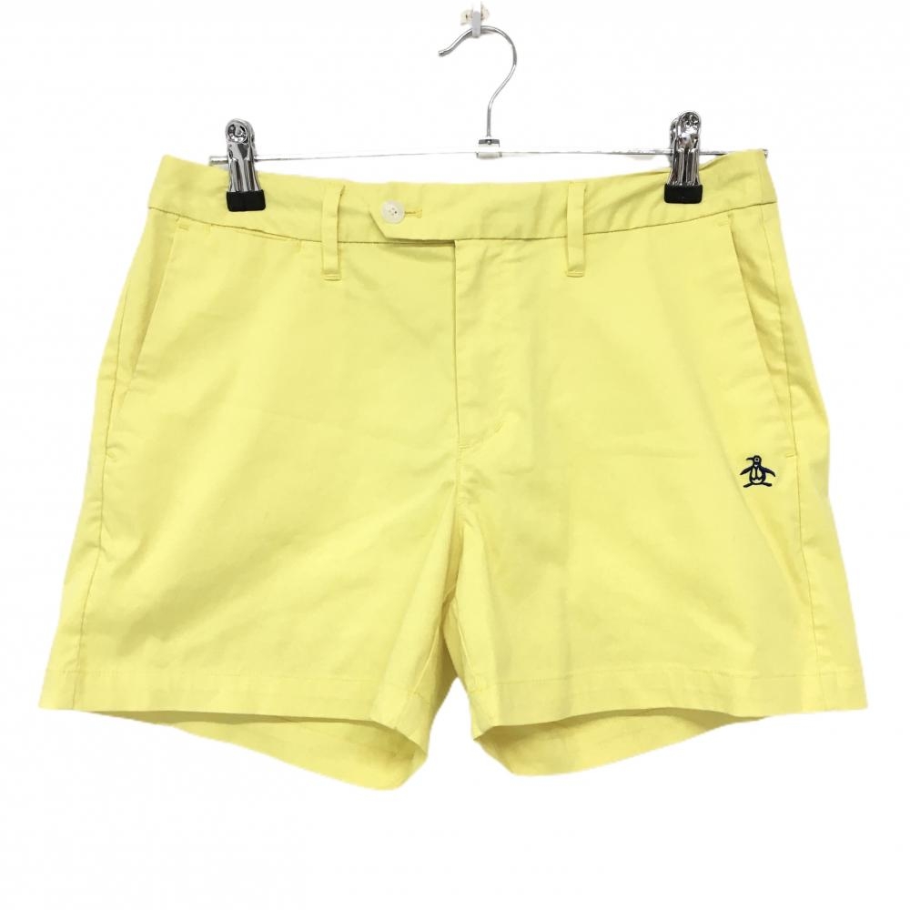 マンシングウェア ショートパンツ イエロー ロゴネイビー 無地  レディース 11 ゴルフウェア Munsingwear
