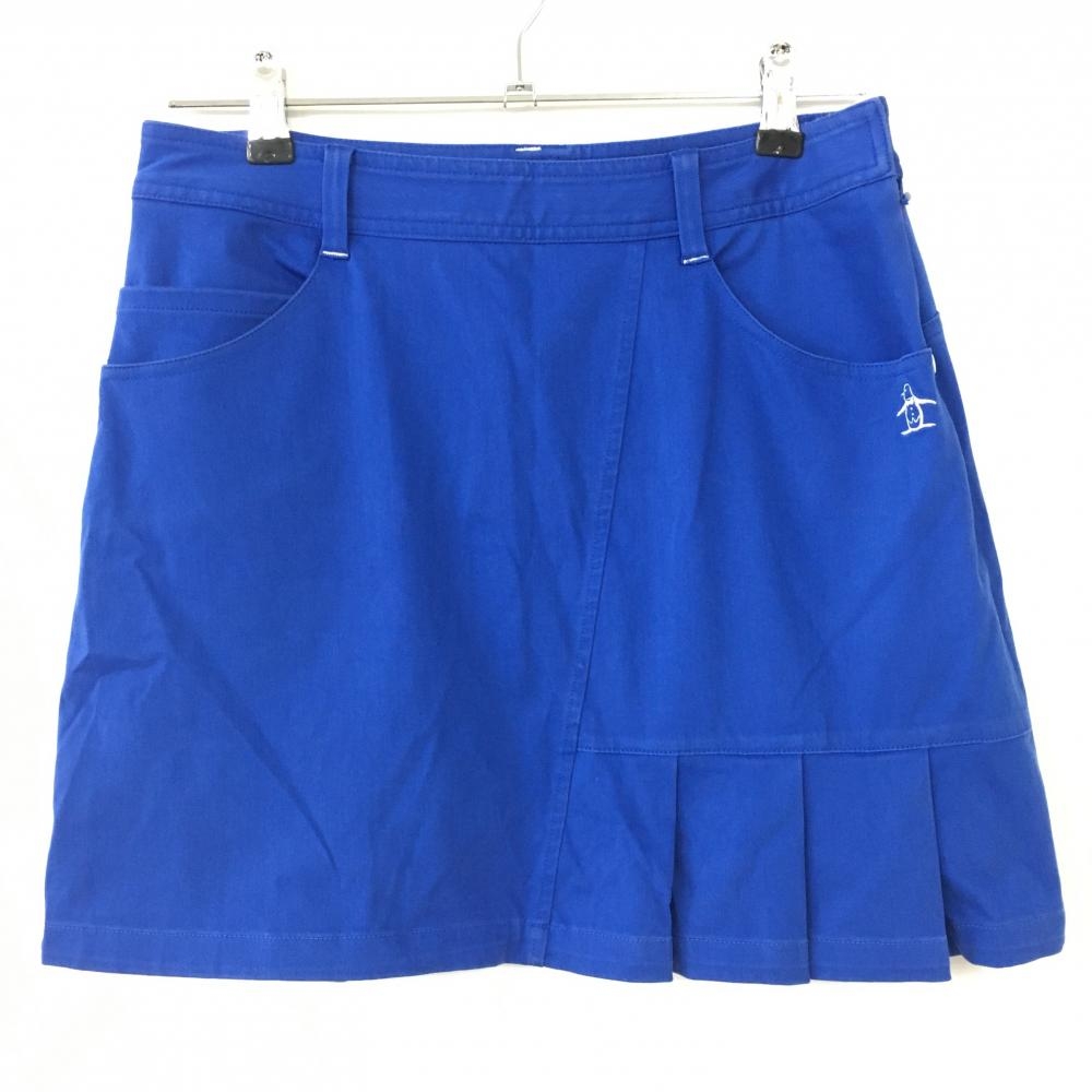 マンシングウェア スカート ブルー 一部プリーツ 無地  レディース 11 ゴルフウェア Munsingwear
