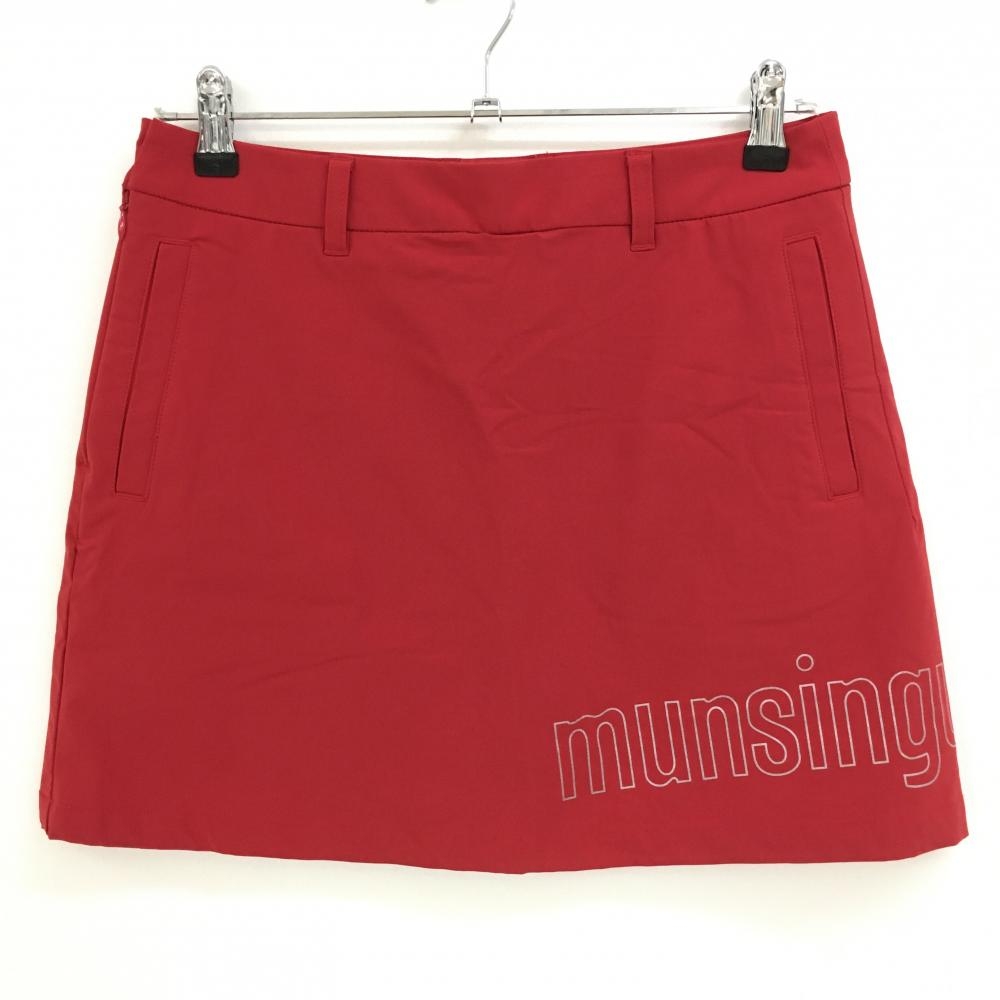 【超美品】マンシングウェア スカート レッド 内側インナーパンツ ポケット内側微起毛 CORDURA レディース 11 ゴルフウェア Munsingwear