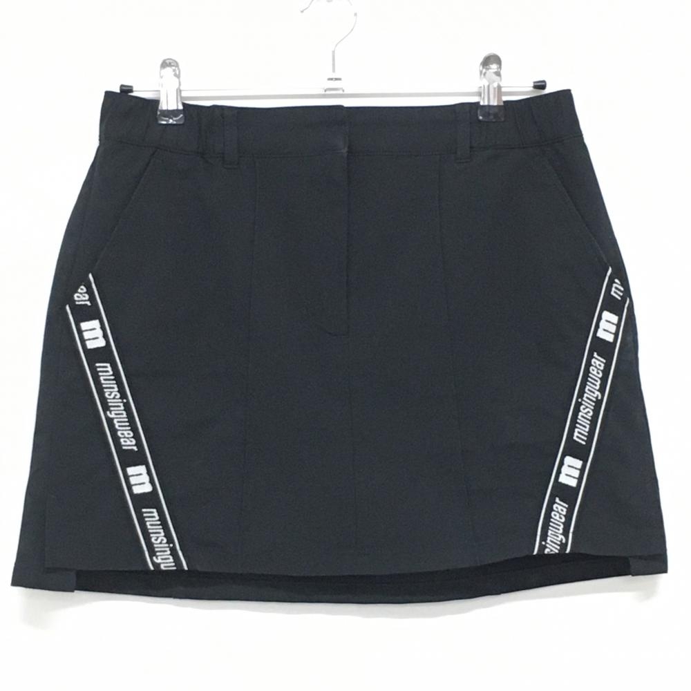 マンシングウェア ストレッチスカート 黒×白 内側インナーパンツ レディース L ゴルフウェア 2023年モデル Munsingwear