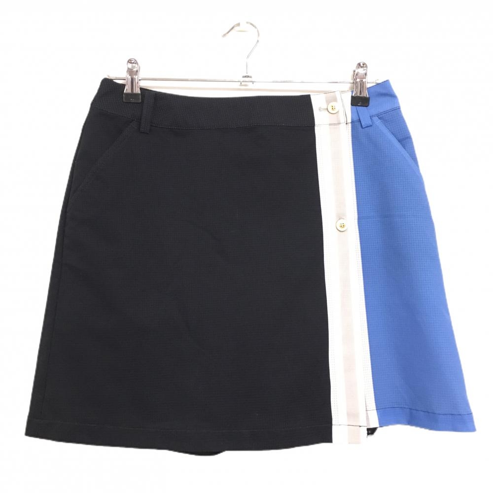 マンシングウェア スカート ネイビー×ライトブルー メッシュ調  レディース 11 ゴルフウェア Munsingwear