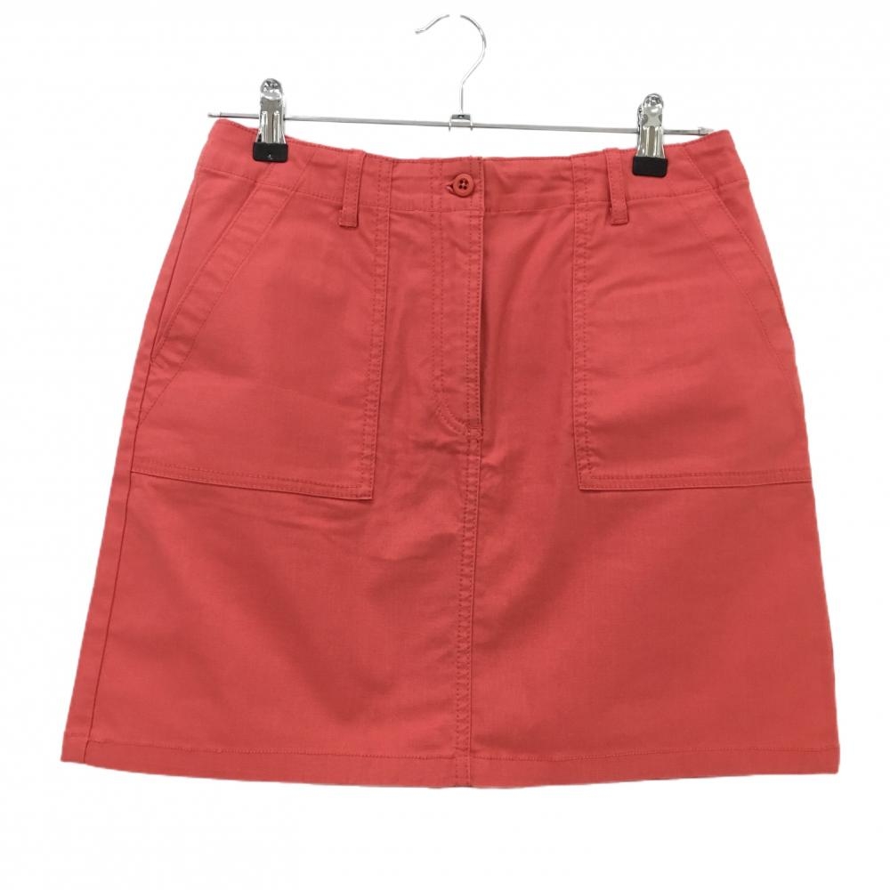 【超美品】マンシングウェア スカート ピンクレッド系 ストレッチ 後ろロゴ レディース S ゴルフウェア Munsingwear