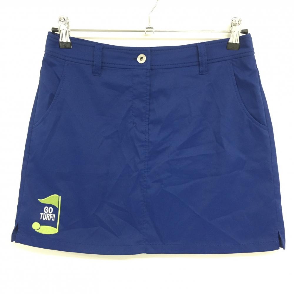 【超美品】マンシングウェア スカート ネイビー×ライトグリーン 裾ロゴ刺しゅう ストレッチ レディース 11 ゴルフウェア Munsingwear