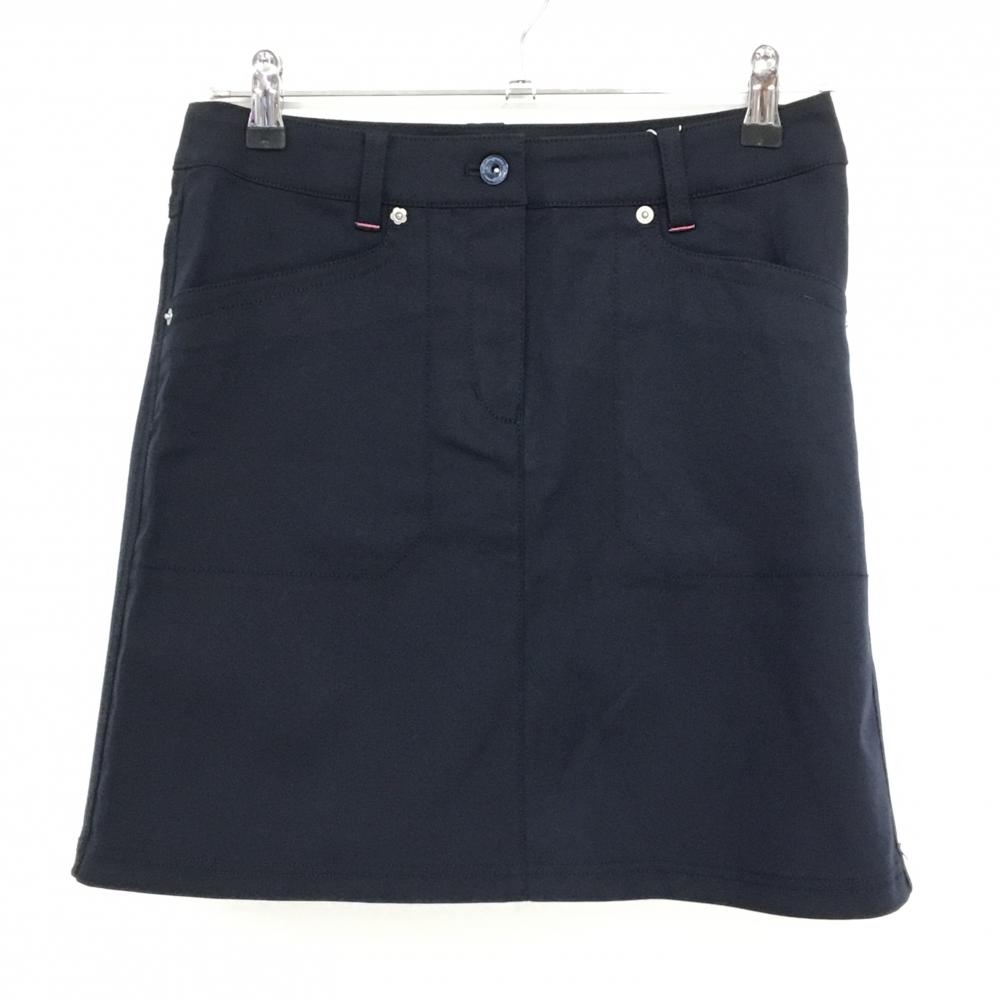 【新品】マンシングウェア スカート ネイビー ステッチピンク ストレッチ レディース 9 ゴルフウェア Munsingwear