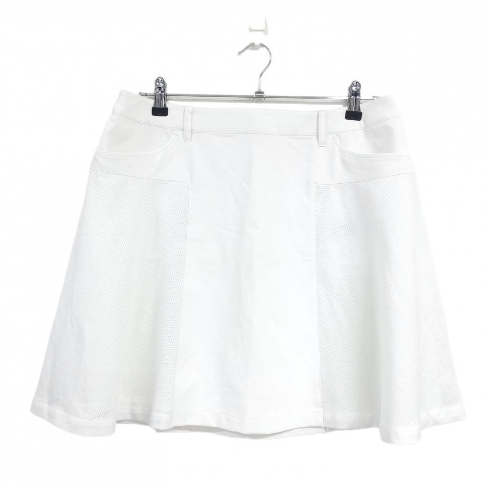 【超美品】マンシングウェア スカート 白 一部メッシュ ストレッチ レディース 15 ゴルフウェア 大きいサイズ 2023年モデル Munsingwear