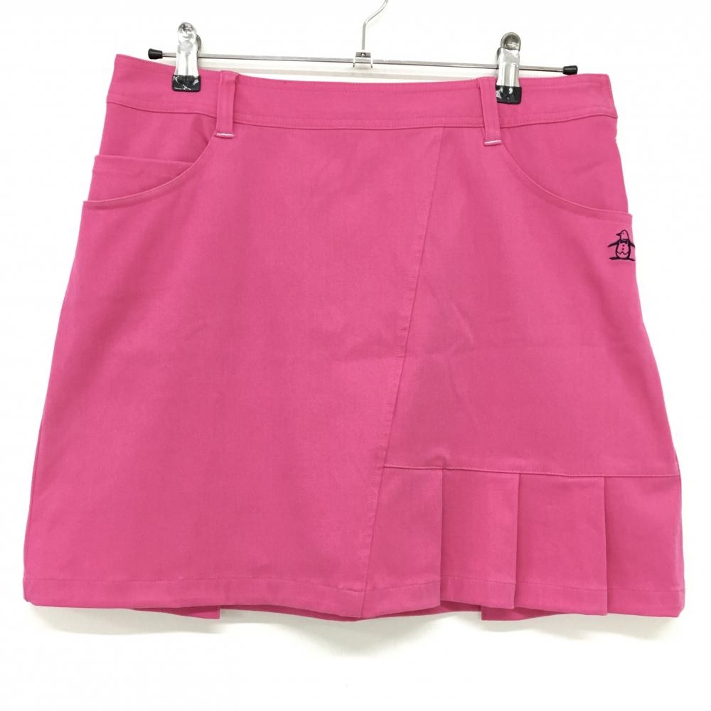 【美品】マンシングウェア スカート ピンク 無地 ストレッチ レディース 15 ゴルフウェア Munsingwear