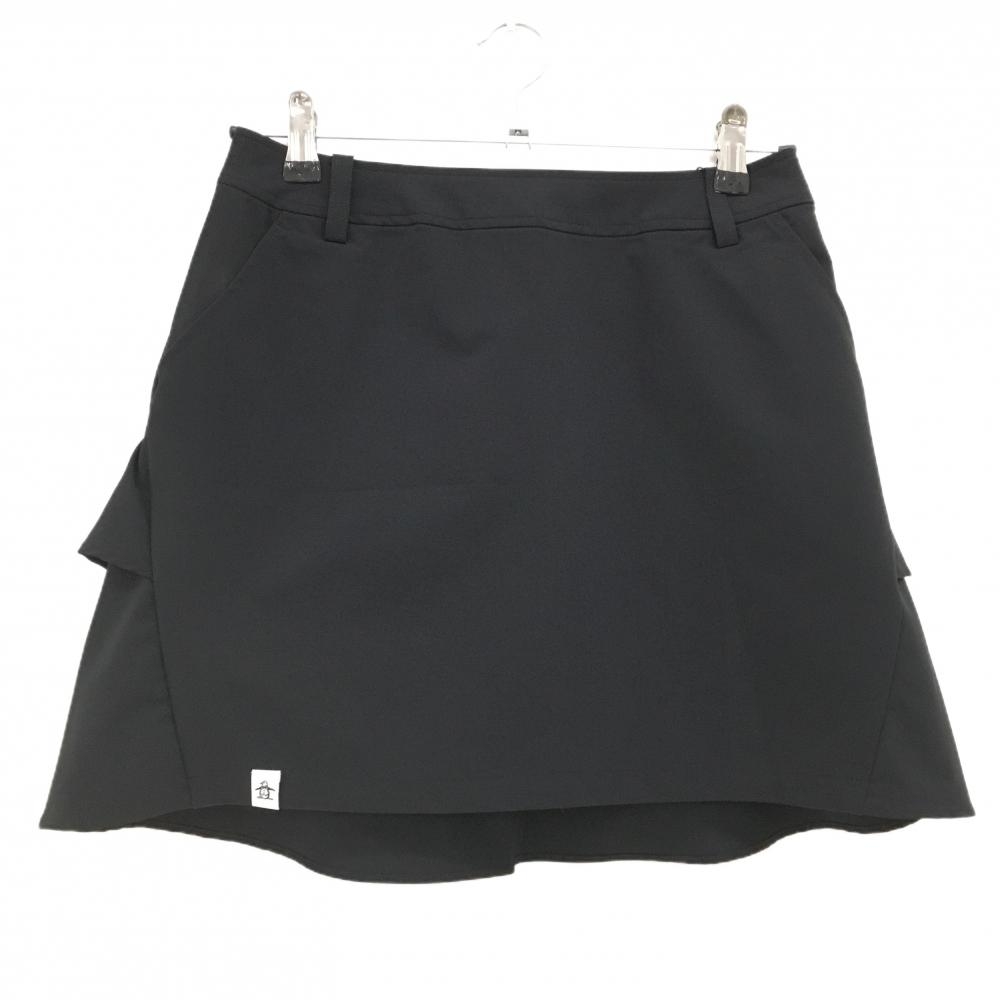 【新品】マンシングウェア スカート 黒 後フリル風 内側インナーパンツ レディース 9 ゴルフウェア Munsingwear
