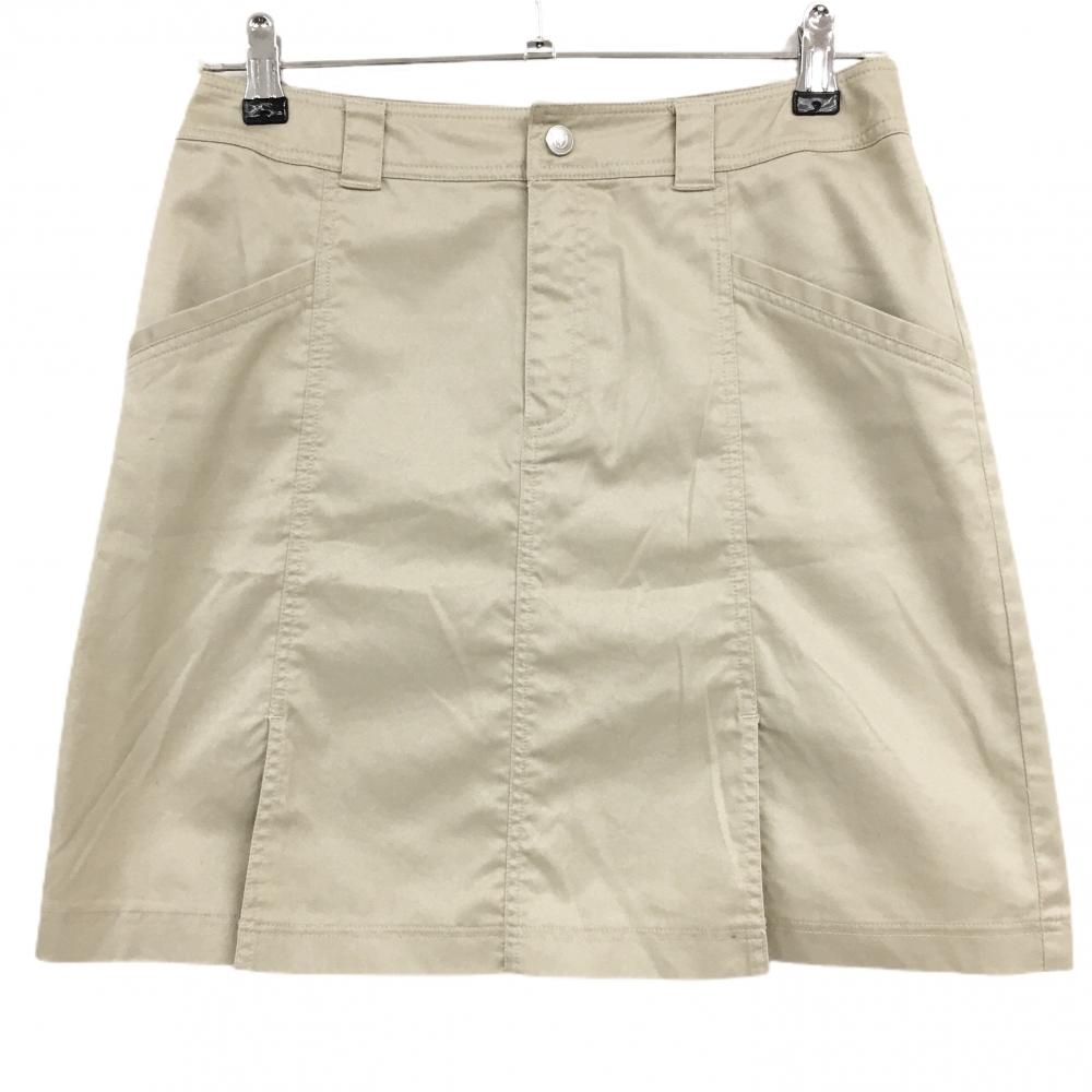 【美品】MUスポーツ スカート ベージュ ポケットロゴ刺しゅう レディース 40(M) ゴルフウェア M・U SPORTS