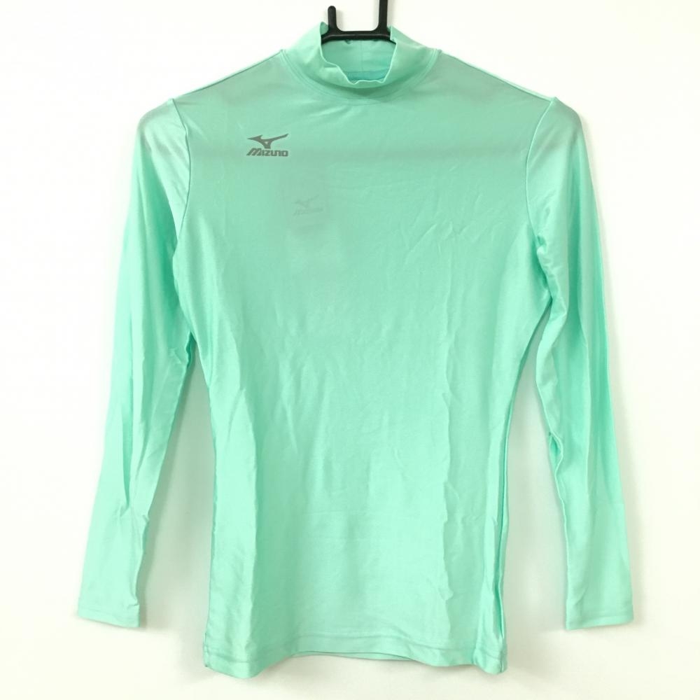 【新品】ミズノ インナーシャツ ミント―グリーン バイオギア ストレッチ ハイネック  レディース L ゴルフウェア MIZUNO