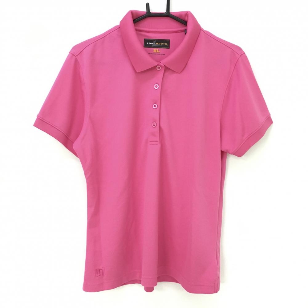 ラウドマウス 半袖ポロシャツ ピンク ロゴ刺しゅう  レディース XL ゴルフウェア LOUDMOUTH