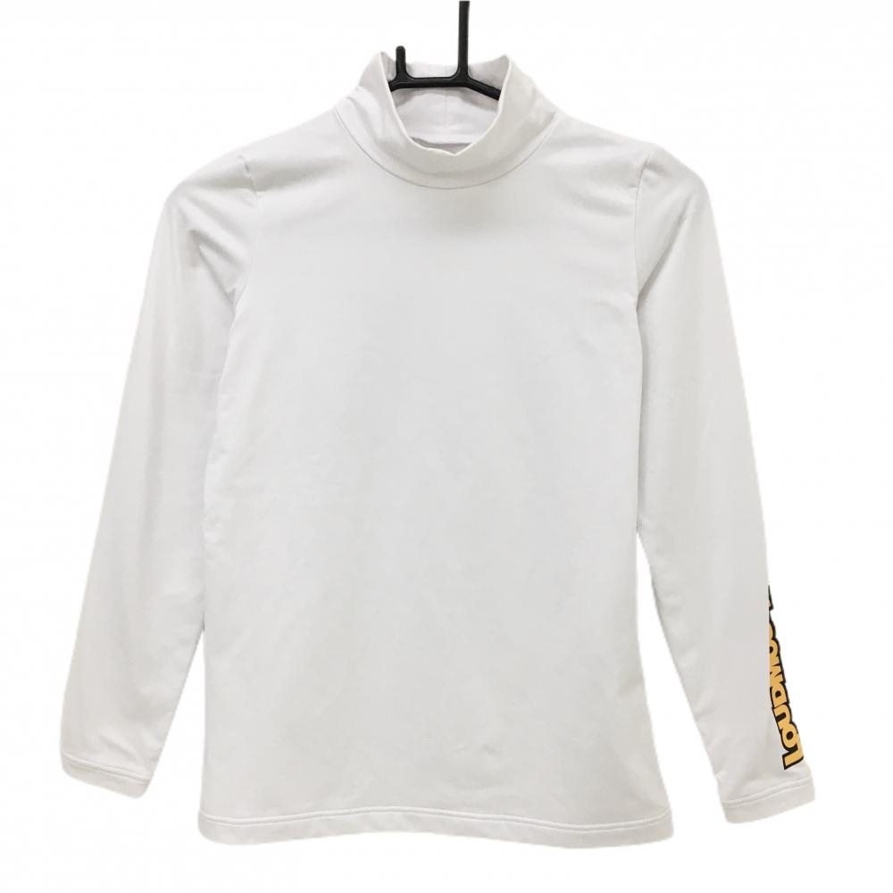 ラウドマウス 長袖ハイネックシャツ 白 袖ロゴプリント レディース M ゴルフウェア LOUDMOUTH
