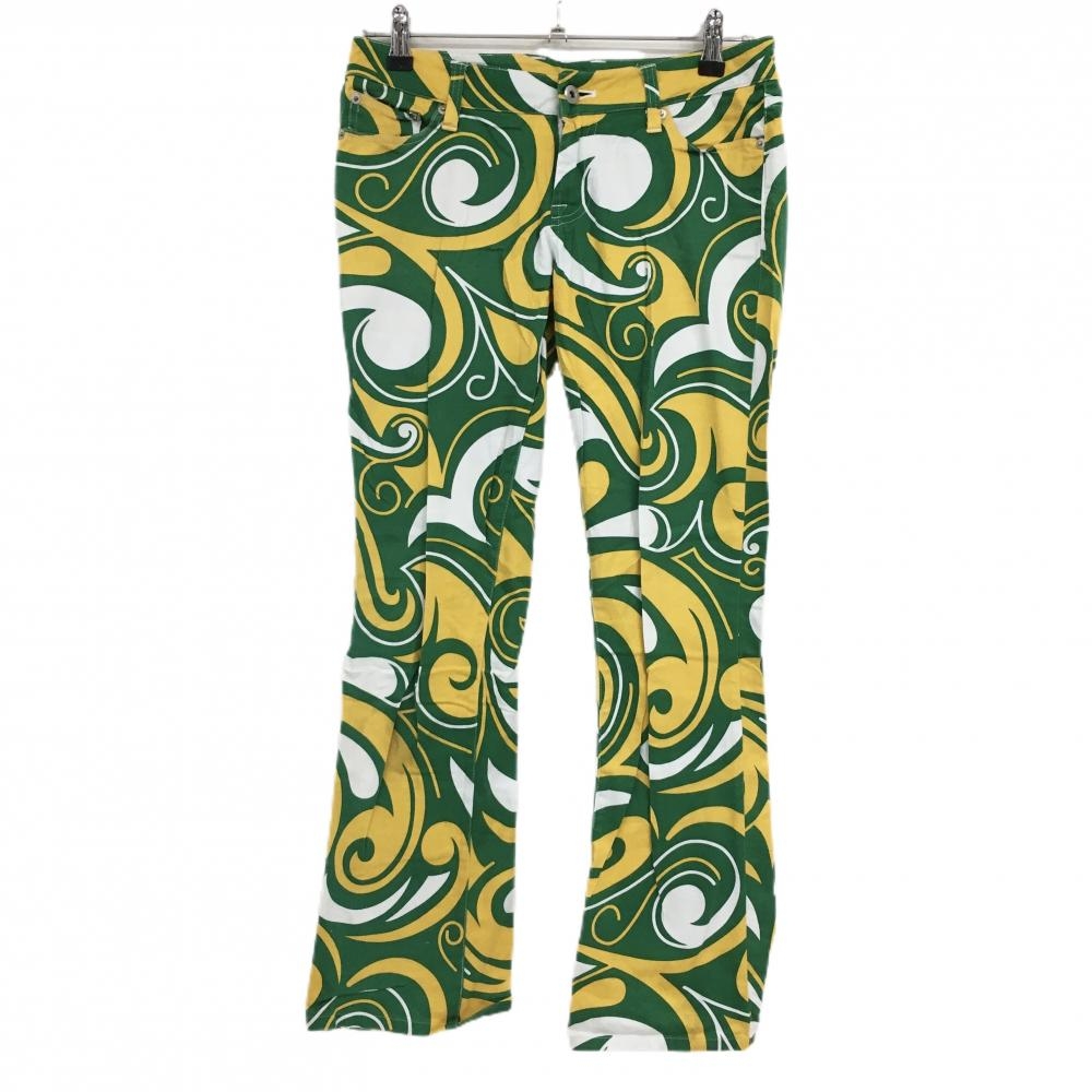 ラウドマウス パンツ グリーン×イエロー 総柄 ストレッチ レディース US-2 ゴルフウェア LOUDMOUTH