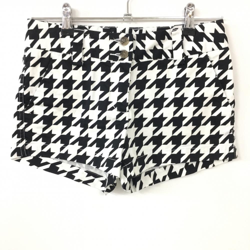 【美品】LOUDMOUTH ラウドマウス ショートパンツ 黒×白 千鳥格子柄 ストレッチ  レディース USA　0 ゴルフウェア