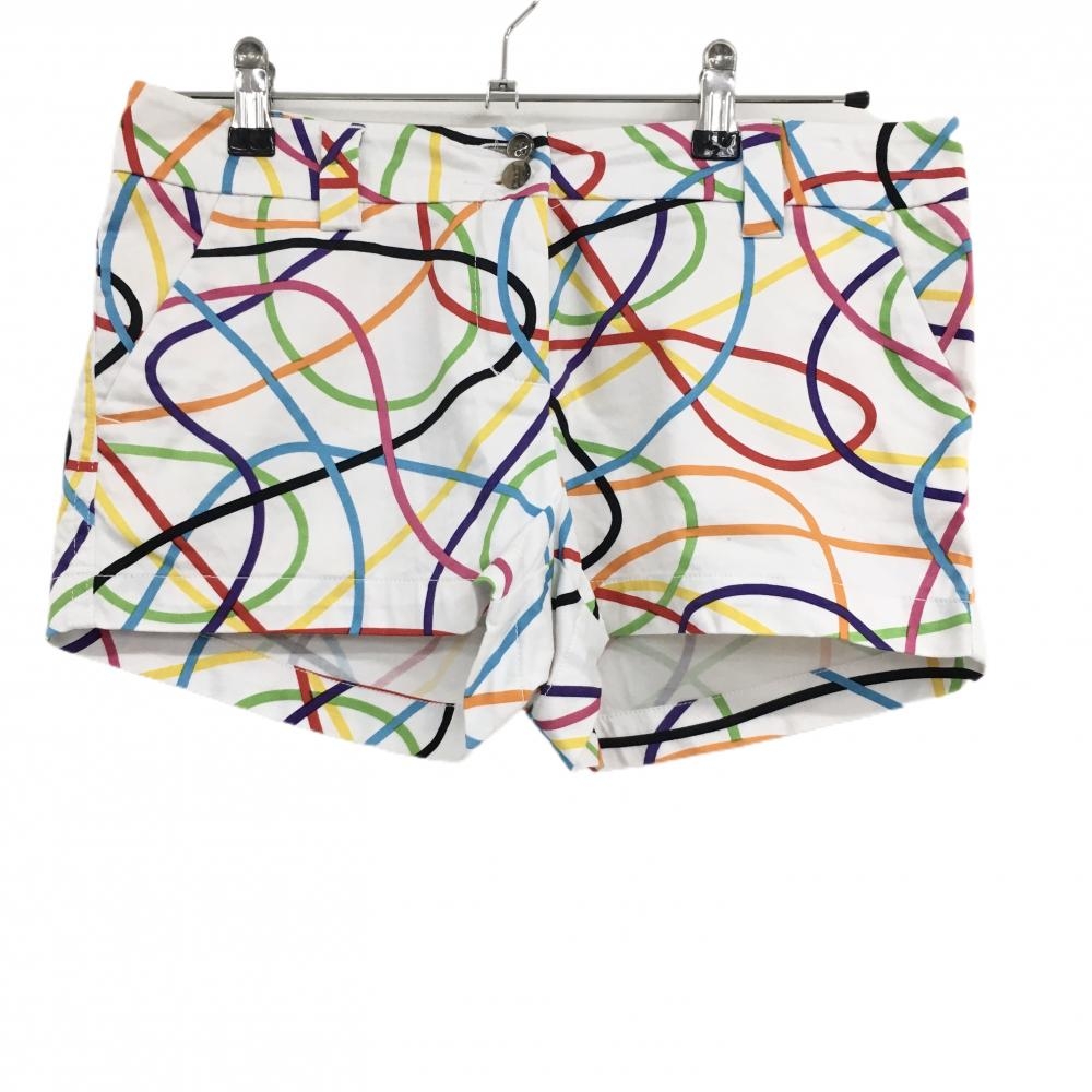 ラウドマウス ショートパンツ 白×マルチカラー 総柄  レディース US-4 ゴルフウェア LOUDMOUTH