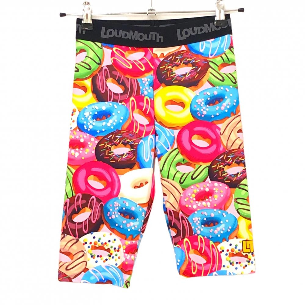 【新品】ラウドマウス レギンス マルチカラー ドーナツ柄 ハーフ丈 レディース S ゴルフウェア LOUDMOUTH