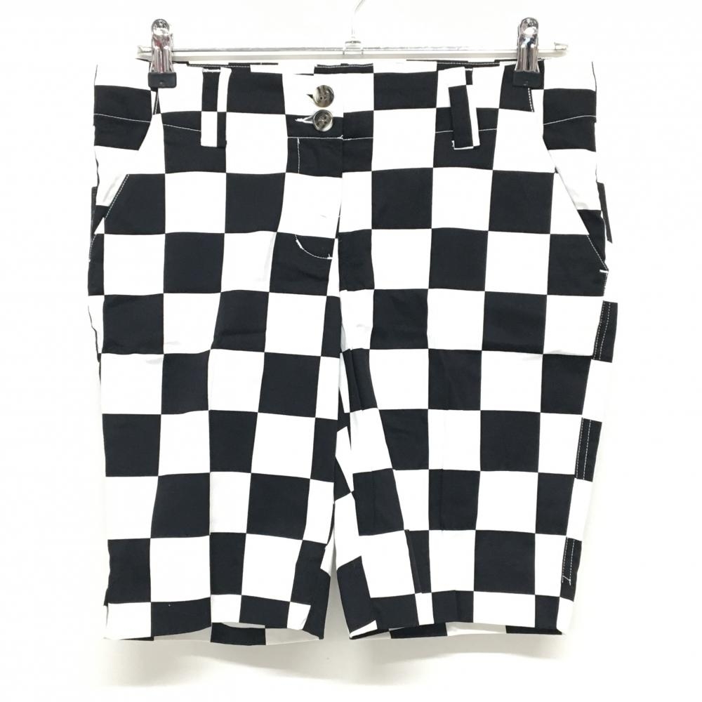 【新品】ラウドマウス ハーフパンツ 黒×白 ブロックチェック レディース US-4 ゴルフウェア LOUDMOUTH