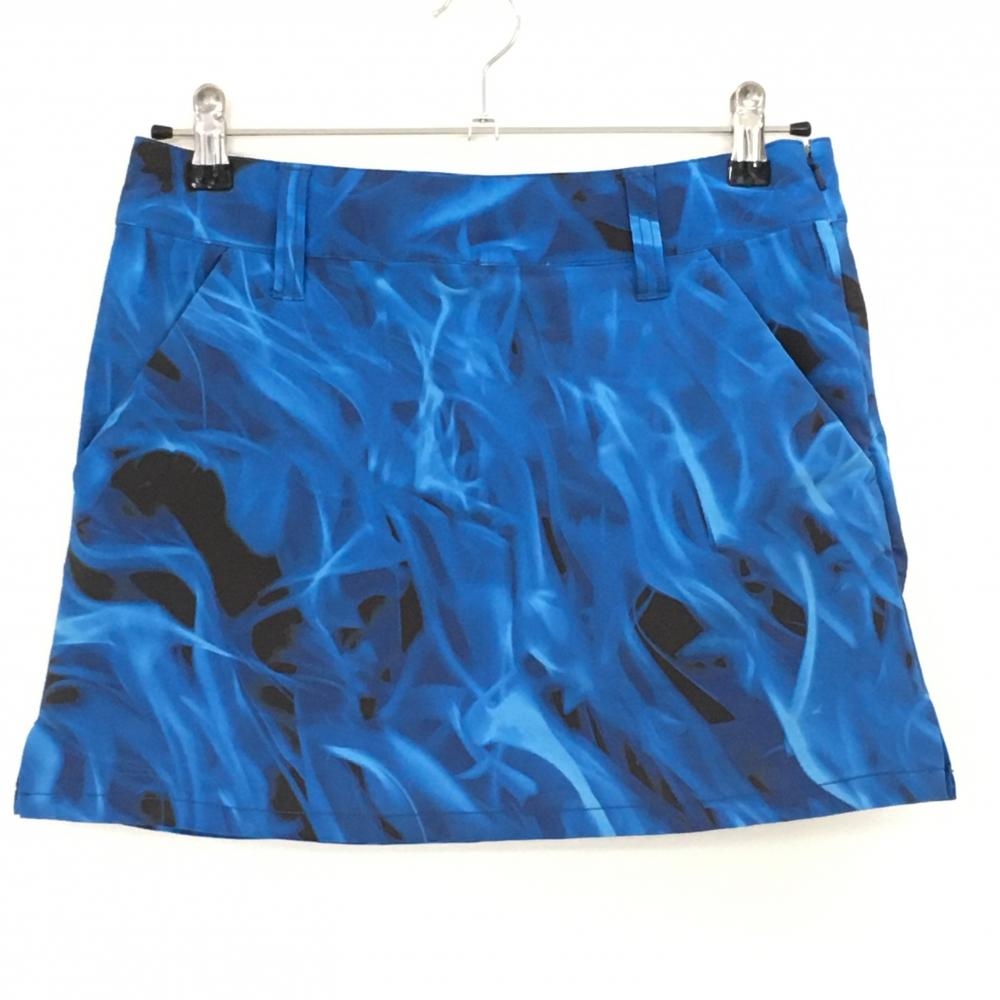 【超美品】ラウドマウス スカート ブルー 総柄 ブルーフレイム レディース M ゴルフウェア LOUDMOUTH