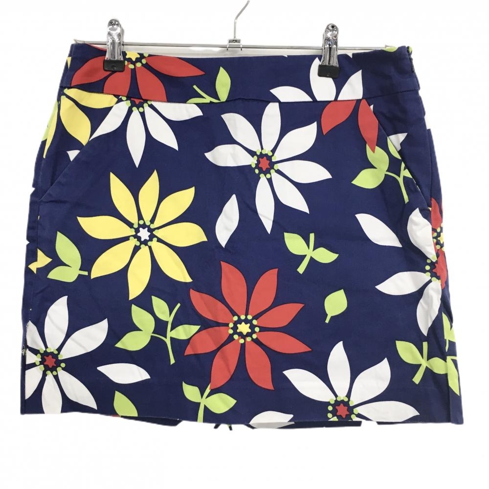 ラウドマウス スカート ネイビー×マルチカラー 花総柄 内側インナーパンツ レディース US-2 ゴルフウェア LOUDMOUTH