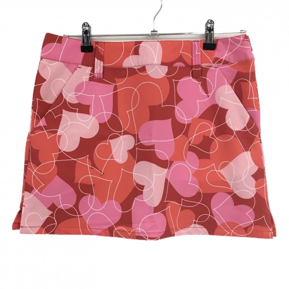 【超美品】ラウドマウス スカート レッド×ピンク バレンタイン ハート レディース L ゴルフウェア LOUDMOUTH