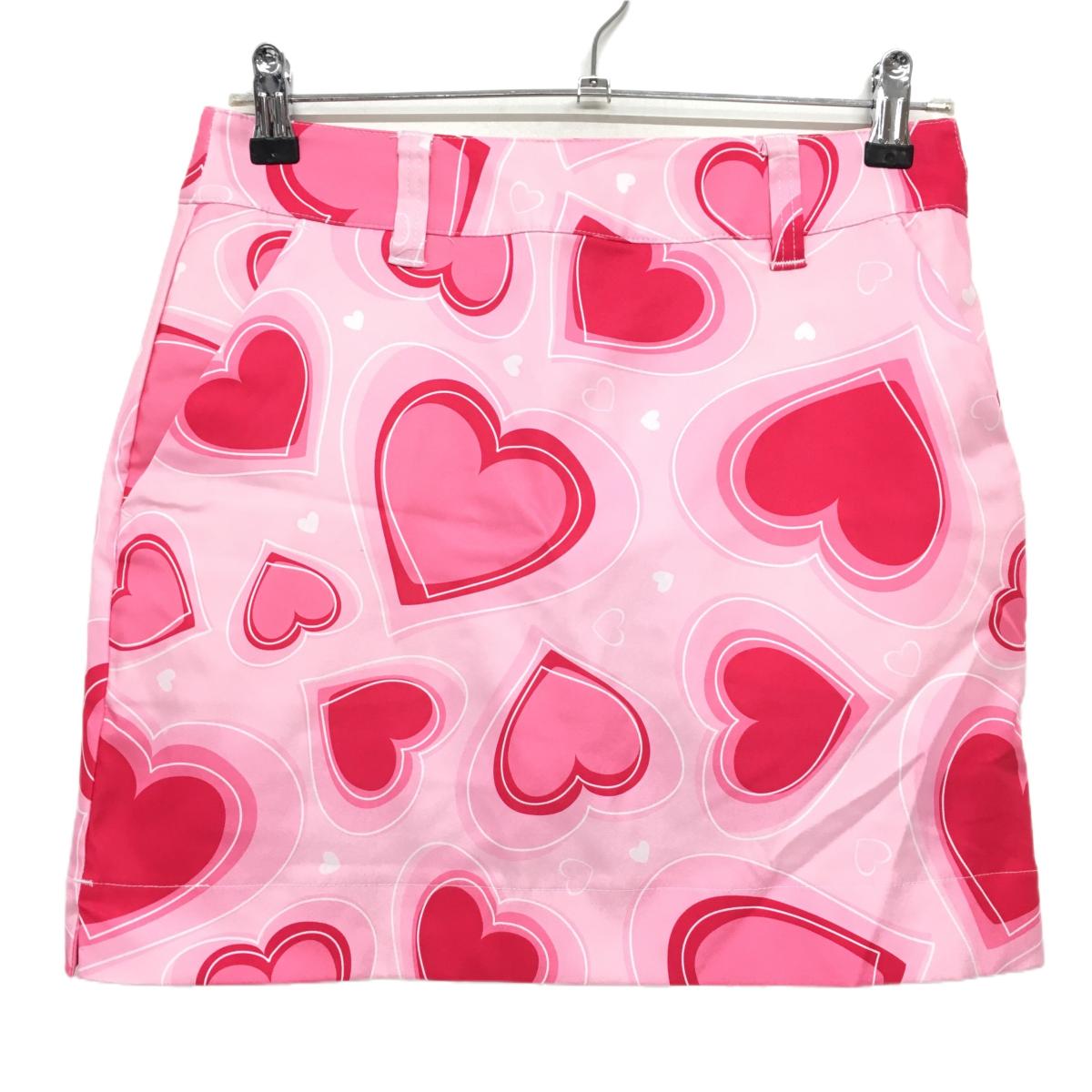 【超美品】ラウドマウス スカート ピンク×白 バレンタイン19SSver ハート 内側インナーパンツ レディース M ゴルフウェア LOUDMOUTH