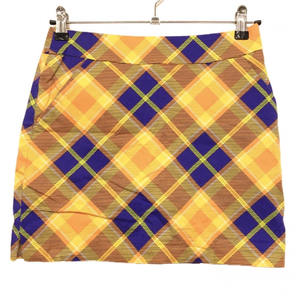 【美品】ラウドマウス スカート オレンジ×パープル系 内側インナーパンツ レディース US-2 ゴルフウェア LOUDMOUTH