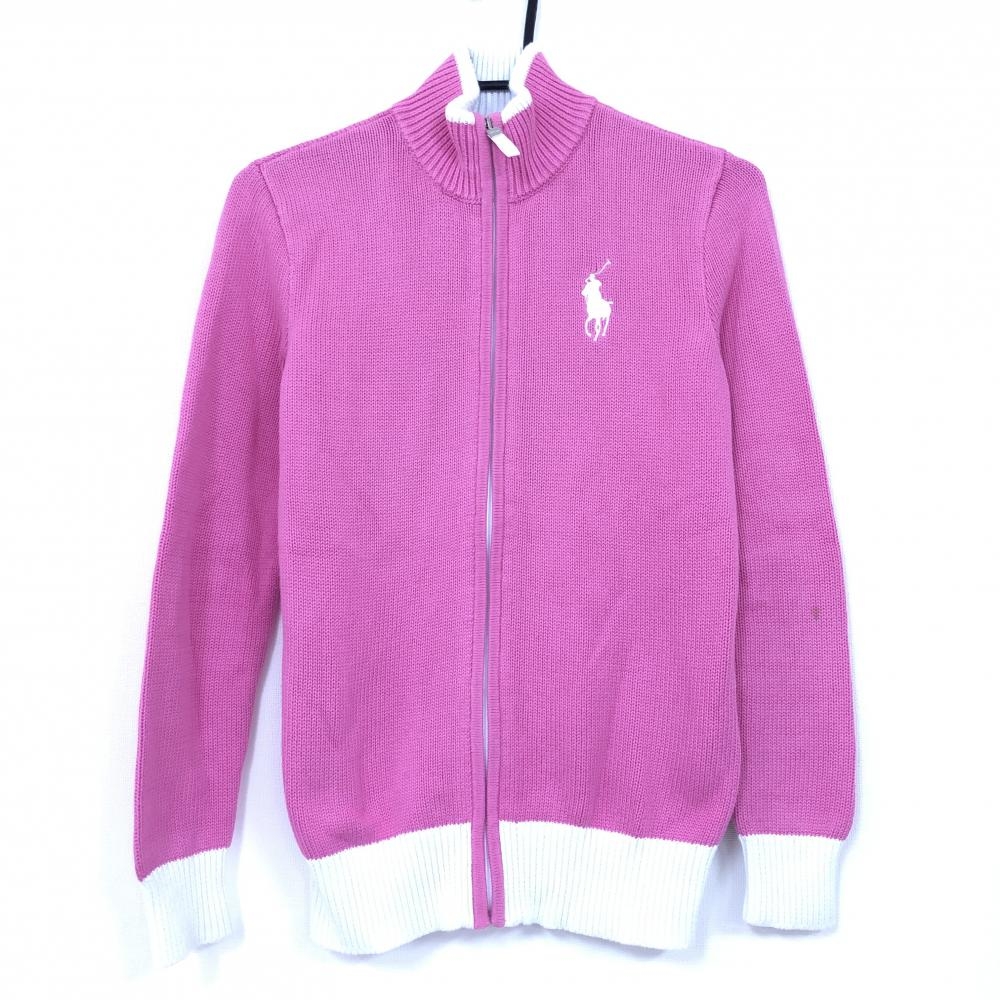 美品 Ralph Lauren ラルフローレンゴルフ ニットブルゾン ピンク 白 レディース S ゴルフウェア 中古ゴルフ ウェア通販サイトreonard レオナード