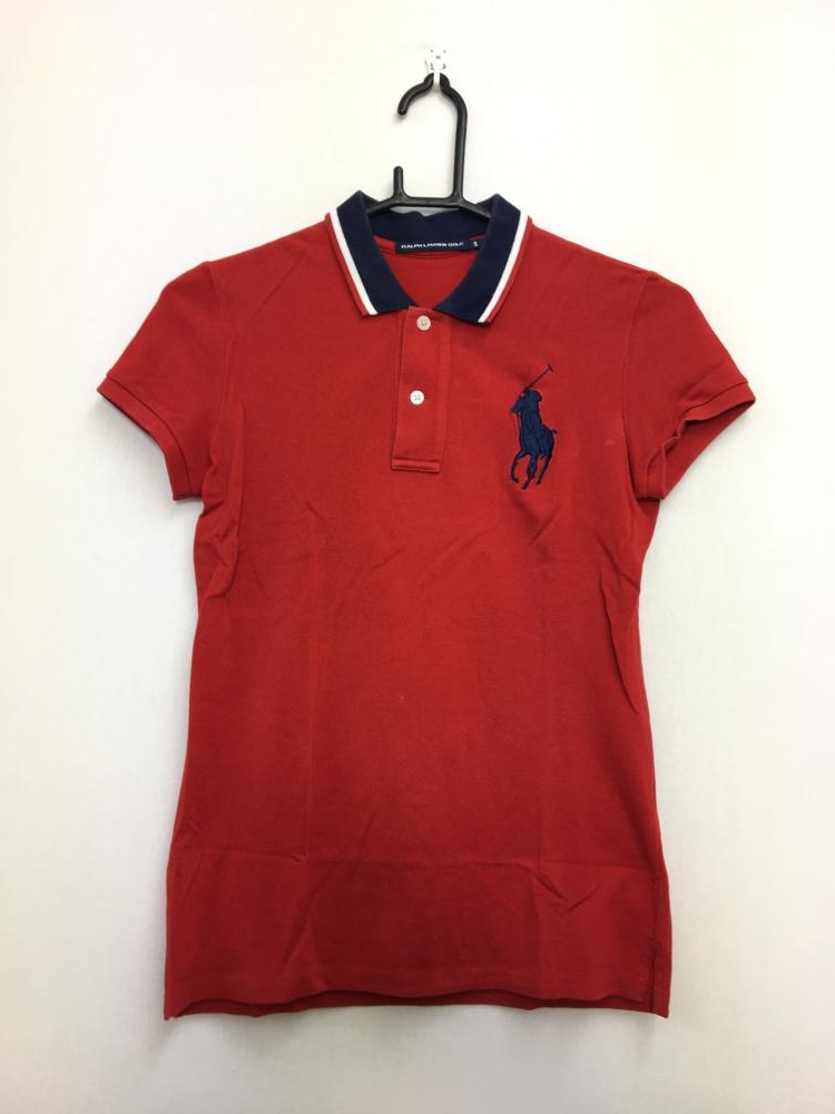 Ralph Lauren Golf ラルフローレンゴルフ 半袖ポロシャツ レッド ダークネイビー 白 ビッグポニー レディース S ゴルフウェア H 中古ゴルフウェア通販サイトreonard レオナード