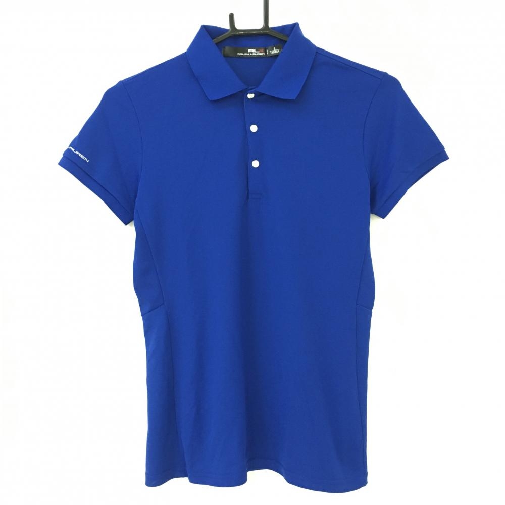 【超美品】RLXラルフローレン 半袖ポロシャツ ブルー シンプル スナップボタン レディース S ゴルフウェア Ralph Lauren