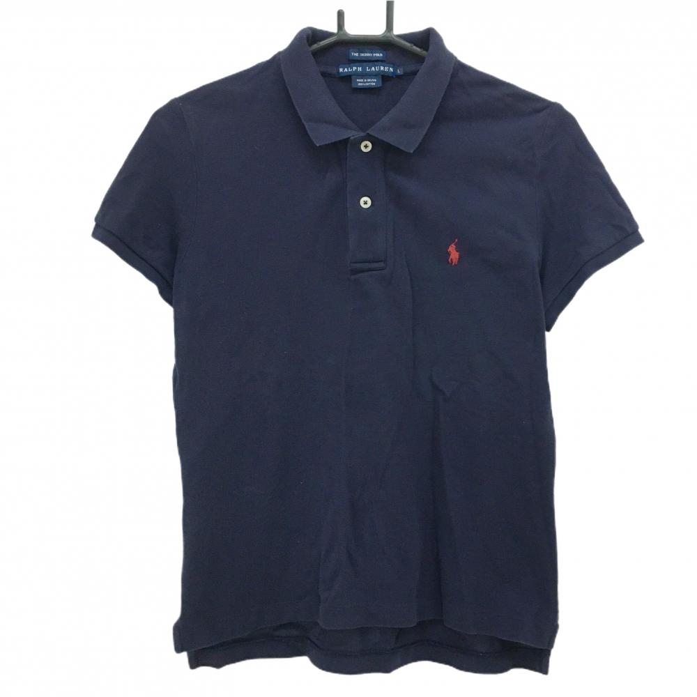 ラルフローレン 半袖ポロシャツ ダークネイビー THE SKINNY POLO ポニー刺しゅう  レディース L ゴルフウェア Ralph Lauren