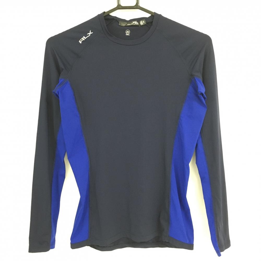 【超美品】RLXラルフローレン インナーシャツ ネイビー×ブルー ストレッチ レディース XS ゴルフウェア Ralph Lauren