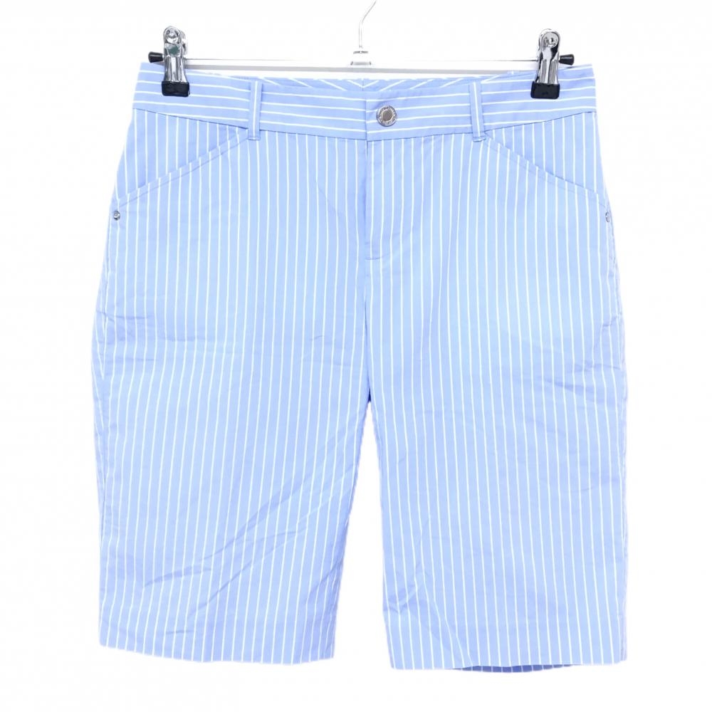 ラルフローレンゴルフ ショートパンツ ライトブルー×白 ストライプ レディース 0(XS) ゴルフウェア Ralph Lauren