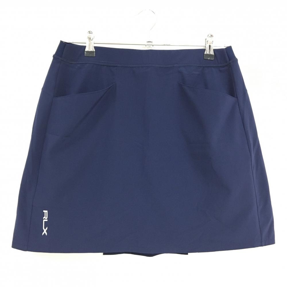 【超美品】RLXラルフローレン スカート ネイビー ウエストゴム 内側インナーパンツ レディース M ゴルフウェア Ralph Lauren