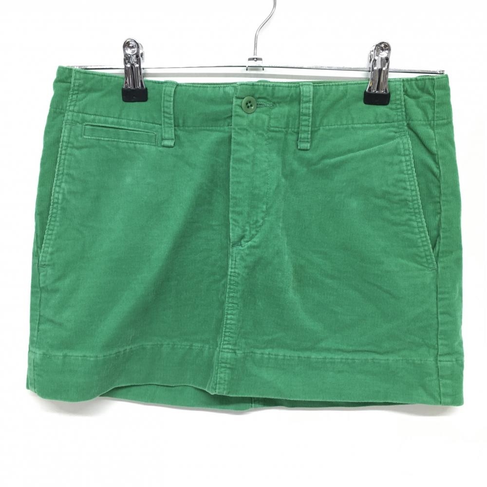ラルフローレンラグビー コーデュロイスカート グリーン ミニ丈 ストレッチ レディース 0(XS) ゴルフウェア Ralph Lauren