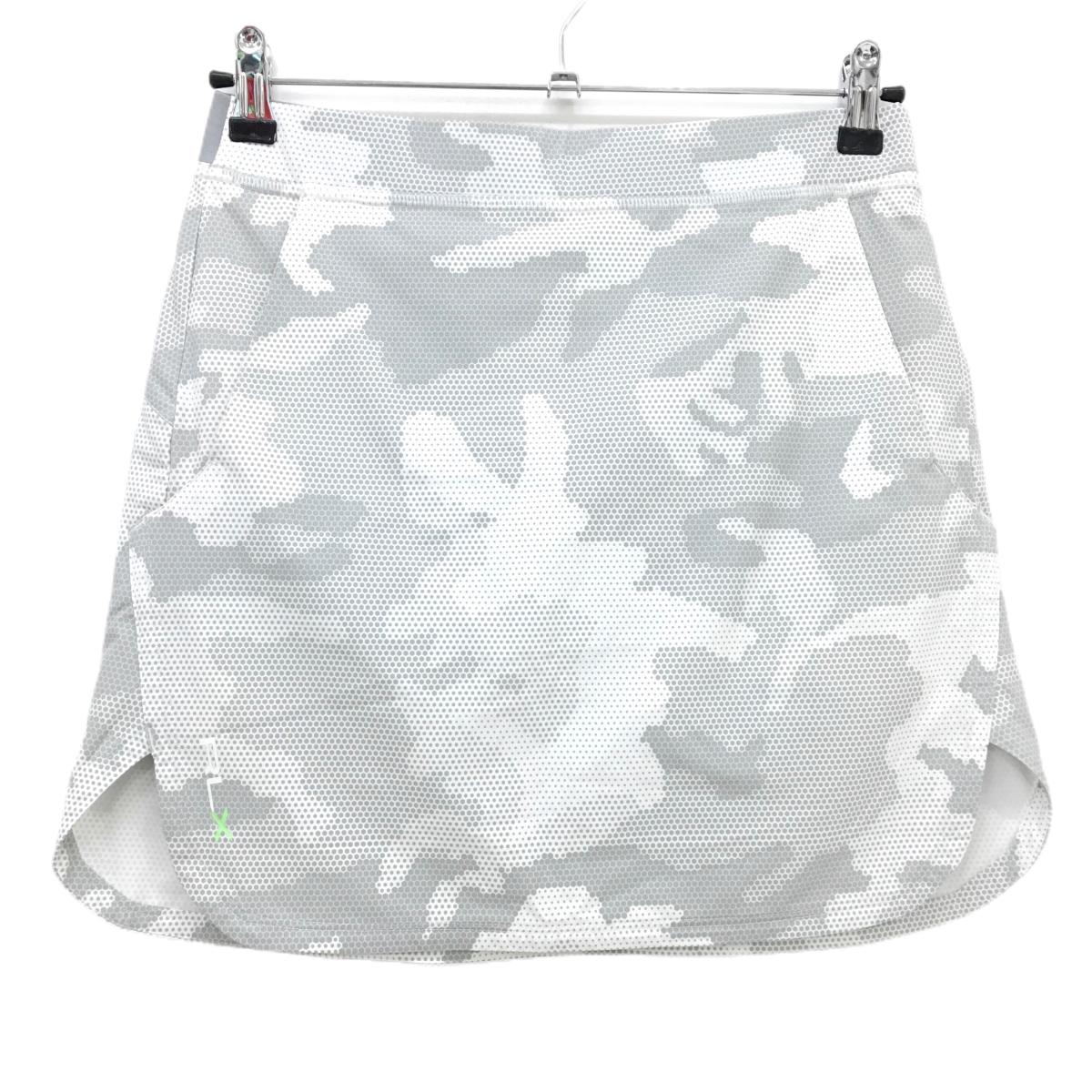 【美品】RLXラルフローレン スカート ライトグレー×白 総柄 内側インナーパンツ レディース XS ゴルフウェア Ralph Lauren