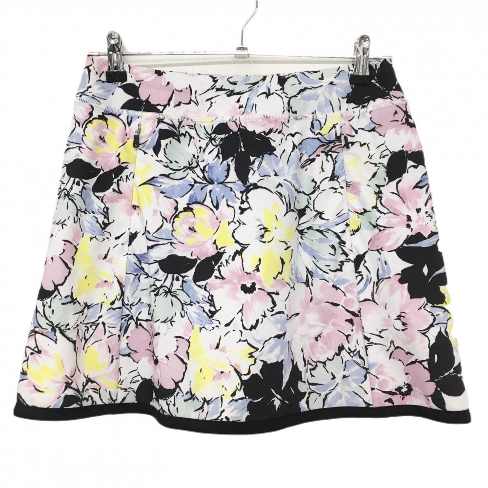 【超美品】RLXラルフローレン スカート 白×黒×ピンク 花柄 内側インナーパンツ レディース XS/TP ゴルフウェア Ralph Lauren