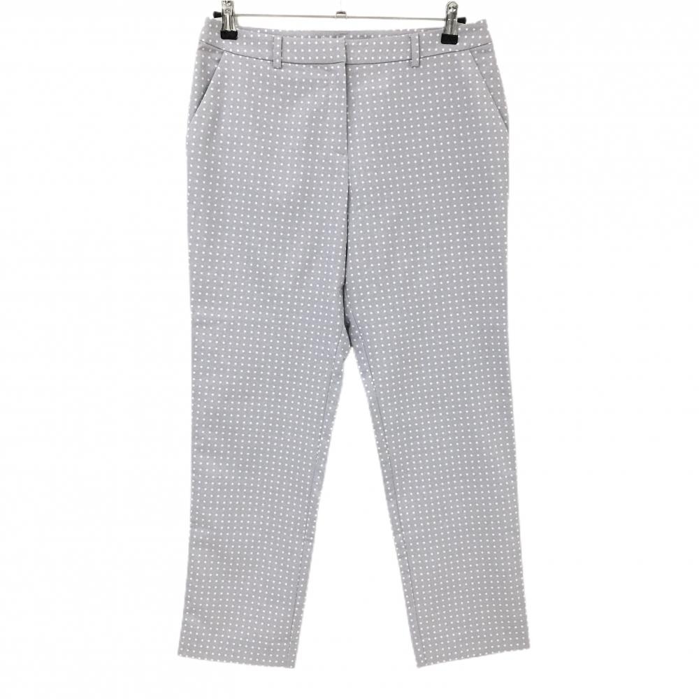 【超美品】ランバンスポール パンツ グレー×白 ドット ストレッチ レディース 42(XL) ゴルフウェア 2025年モデル LANVIN SPORT