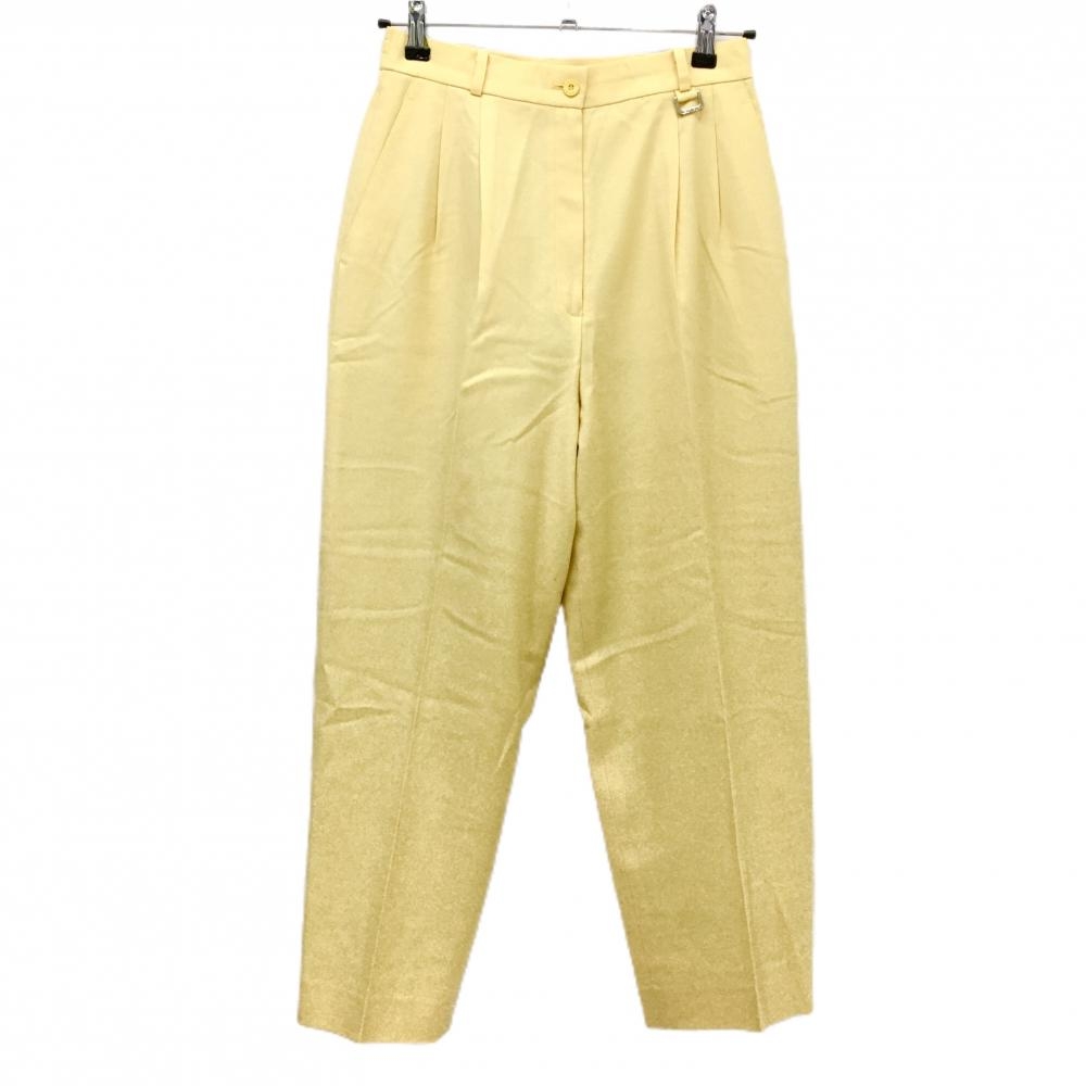 【美品】ランバンゴルフ パンツ イエロー 裏地付 レディース L ゴルフウェア LANVIN SPORT