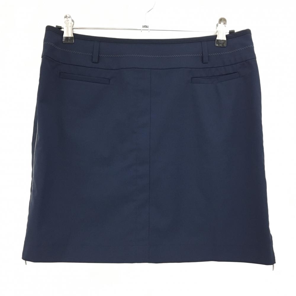 【超美品】ランバンスポール スカート ネイビー サイドジップ  レディース 42(XL) ゴルフウェア LANVIN SPORT