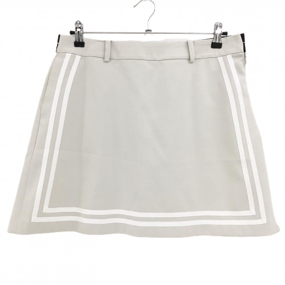 【美品】ランバンスポール スカート ライトベージュ×黒  レディース 44(2XL) ゴルフウェア 2025年モデル LANVIN SPORT