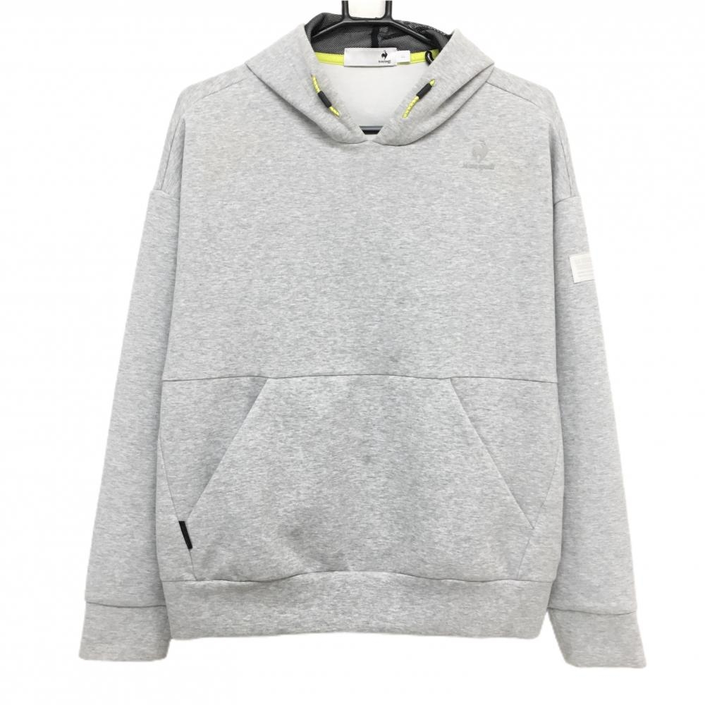 ルコックゴルフ パーカー グレー スウェット生地 フード・ポケット裏地メッシュ  レディース LL ゴルフウェア le coq sportif