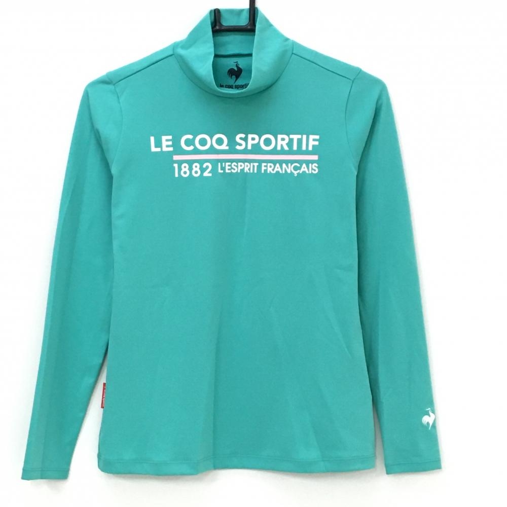 【新品】ルコックゴルフ 長袖ハイネックシャツ ライトグリーン 吸汗速乾 ストレッチ UVカット  レディース M ゴルフウェア le coq sportif