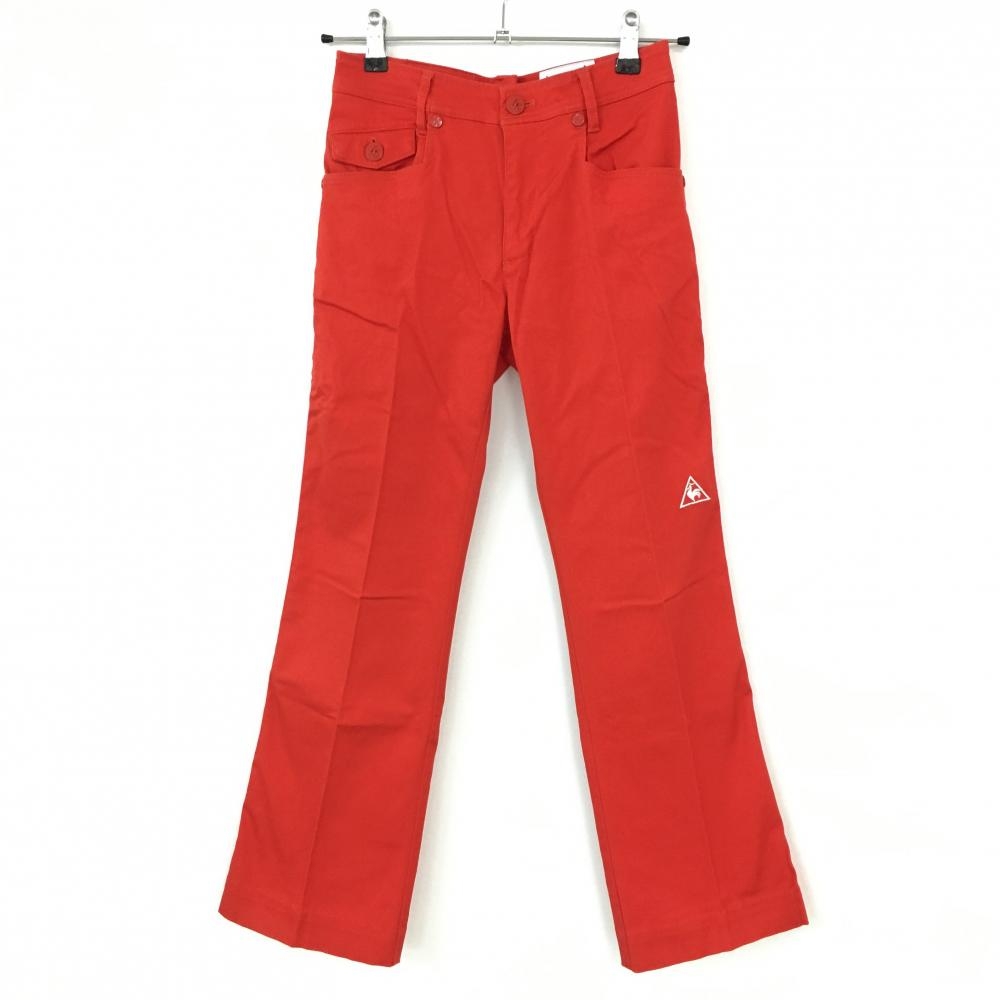 le coq sportif ルコック パンツ レッド シンプル 複数ポケット ティー装着可 レディース 7 ゴルフウェア 画像