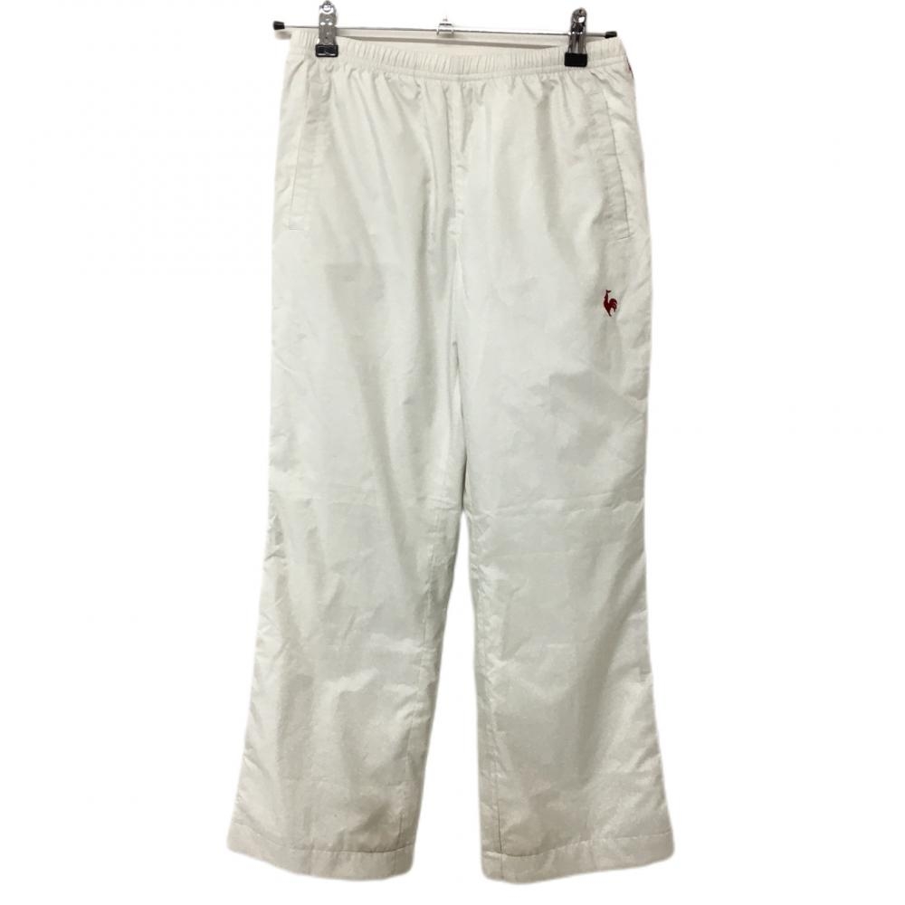 ルコック パンツ 白×レッド　内側メッシュ ウエストゴム 調整紐  レディース L ゴルフウェア le coq sportif