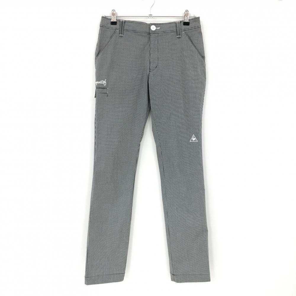 ルコック パンツ 黒×白 チェック ストレッチ 5ポケット  レディース 11 ゴルフウェア le coq sportif