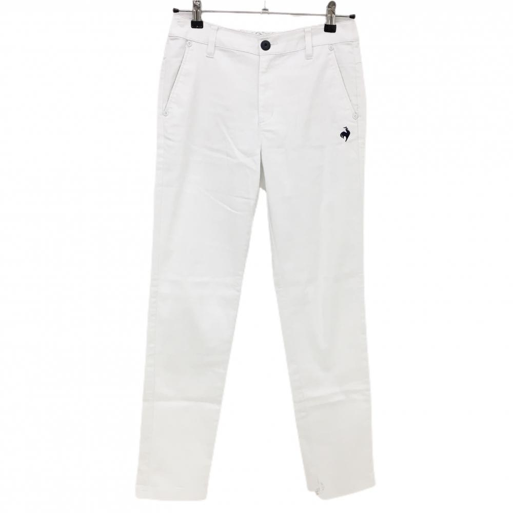 ルコック パンツ 白×ネイビー ロゴ刺しゅう  レディース 11 ゴルフウェア 2023年モデル le coq sportif